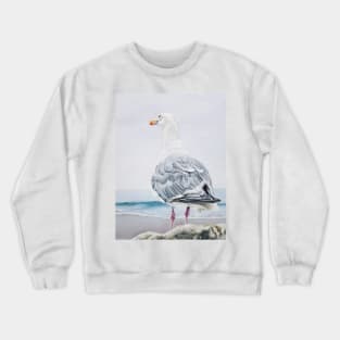 All I Survey - Western Gull beach painting Crewneck Sweatshirt